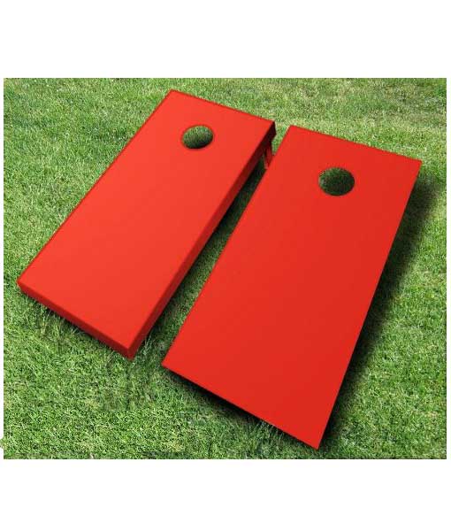 painted cornhole boards red