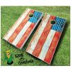 distressed american flag cornhole boards