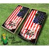 American Flag Grunge with Text Cornhole Boards